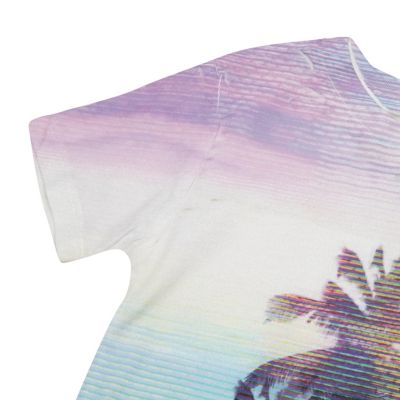 Mini boys turquoise palm print t-shirt